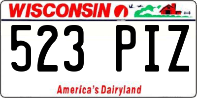 WI license plate 523PIZ