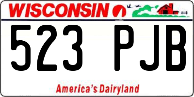 WI license plate 523PJB