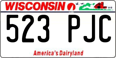 WI license plate 523PJC