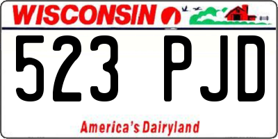 WI license plate 523PJD