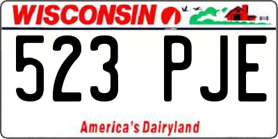 WI license plate 523PJE