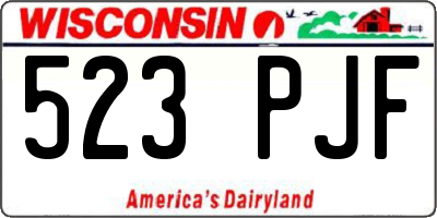 WI license plate 523PJF