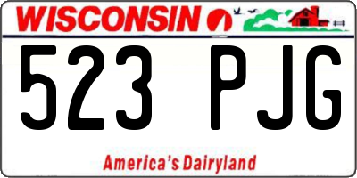 WI license plate 523PJG