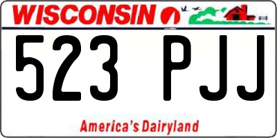 WI license plate 523PJJ