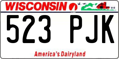 WI license plate 523PJK