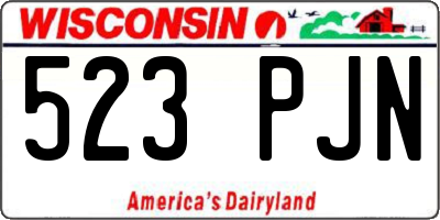 WI license plate 523PJN