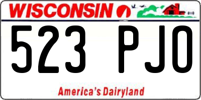 WI license plate 523PJO