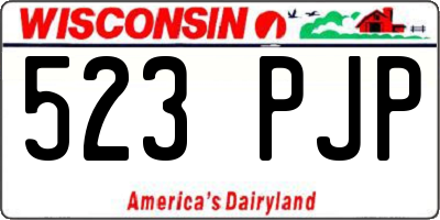 WI license plate 523PJP