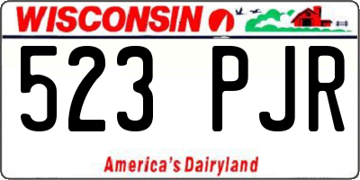 WI license plate 523PJR