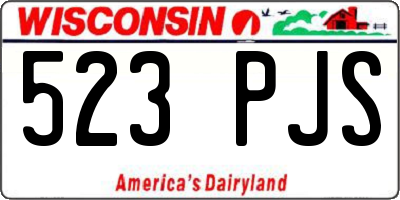 WI license plate 523PJS