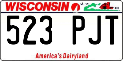WI license plate 523PJT