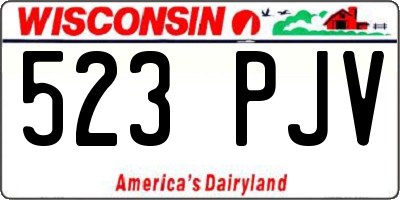 WI license plate 523PJV