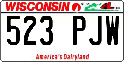 WI license plate 523PJW
