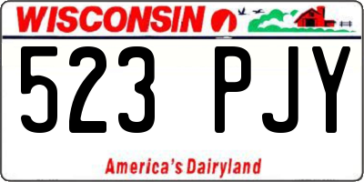 WI license plate 523PJY