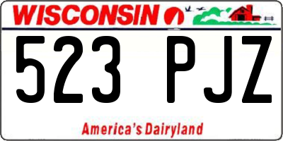 WI license plate 523PJZ