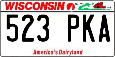 WI license plate 523PKA