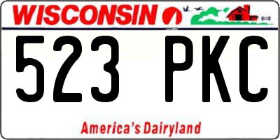 WI license plate 523PKC