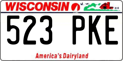 WI license plate 523PKE