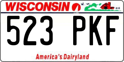 WI license plate 523PKF