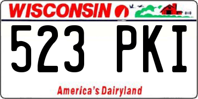 WI license plate 523PKI