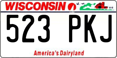 WI license plate 523PKJ