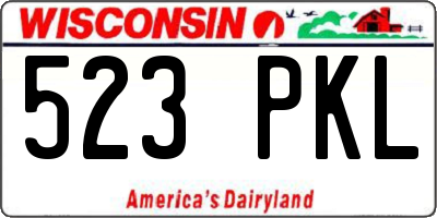 WI license plate 523PKL