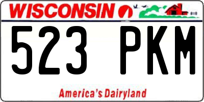 WI license plate 523PKM