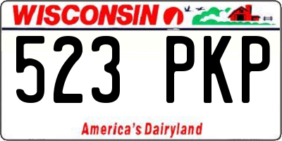 WI license plate 523PKP