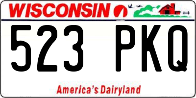 WI license plate 523PKQ