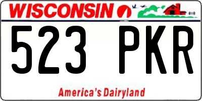 WI license plate 523PKR
