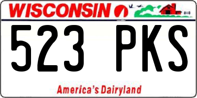 WI license plate 523PKS