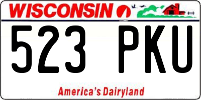 WI license plate 523PKU