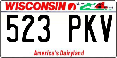 WI license plate 523PKV