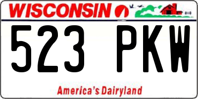 WI license plate 523PKW