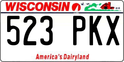 WI license plate 523PKX