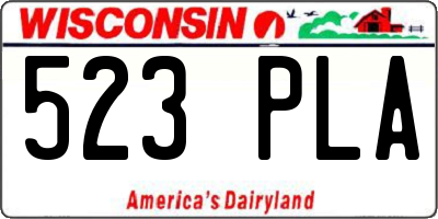 WI license plate 523PLA