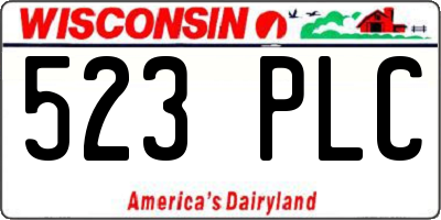 WI license plate 523PLC