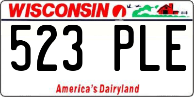 WI license plate 523PLE