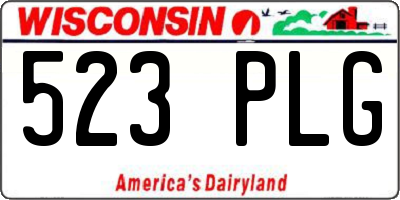 WI license plate 523PLG