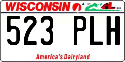 WI license plate 523PLH