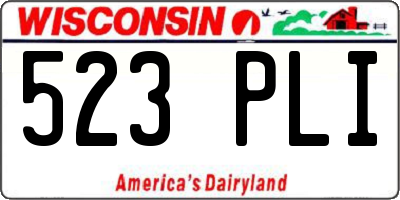WI license plate 523PLI