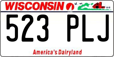 WI license plate 523PLJ