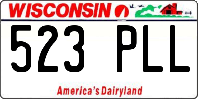 WI license plate 523PLL