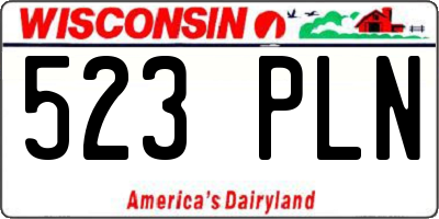 WI license plate 523PLN