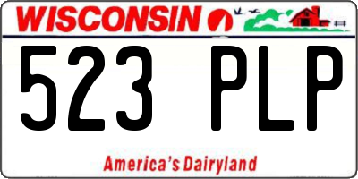 WI license plate 523PLP