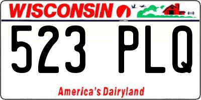 WI license plate 523PLQ
