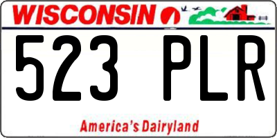 WI license plate 523PLR