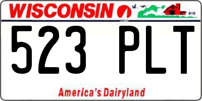 WI license plate 523PLT