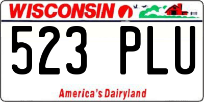 WI license plate 523PLU