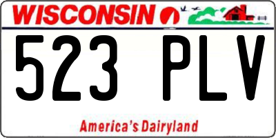 WI license plate 523PLV